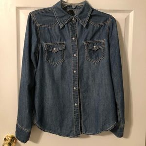SEVEN7 Denim Pearl Snap Shirt Size Med